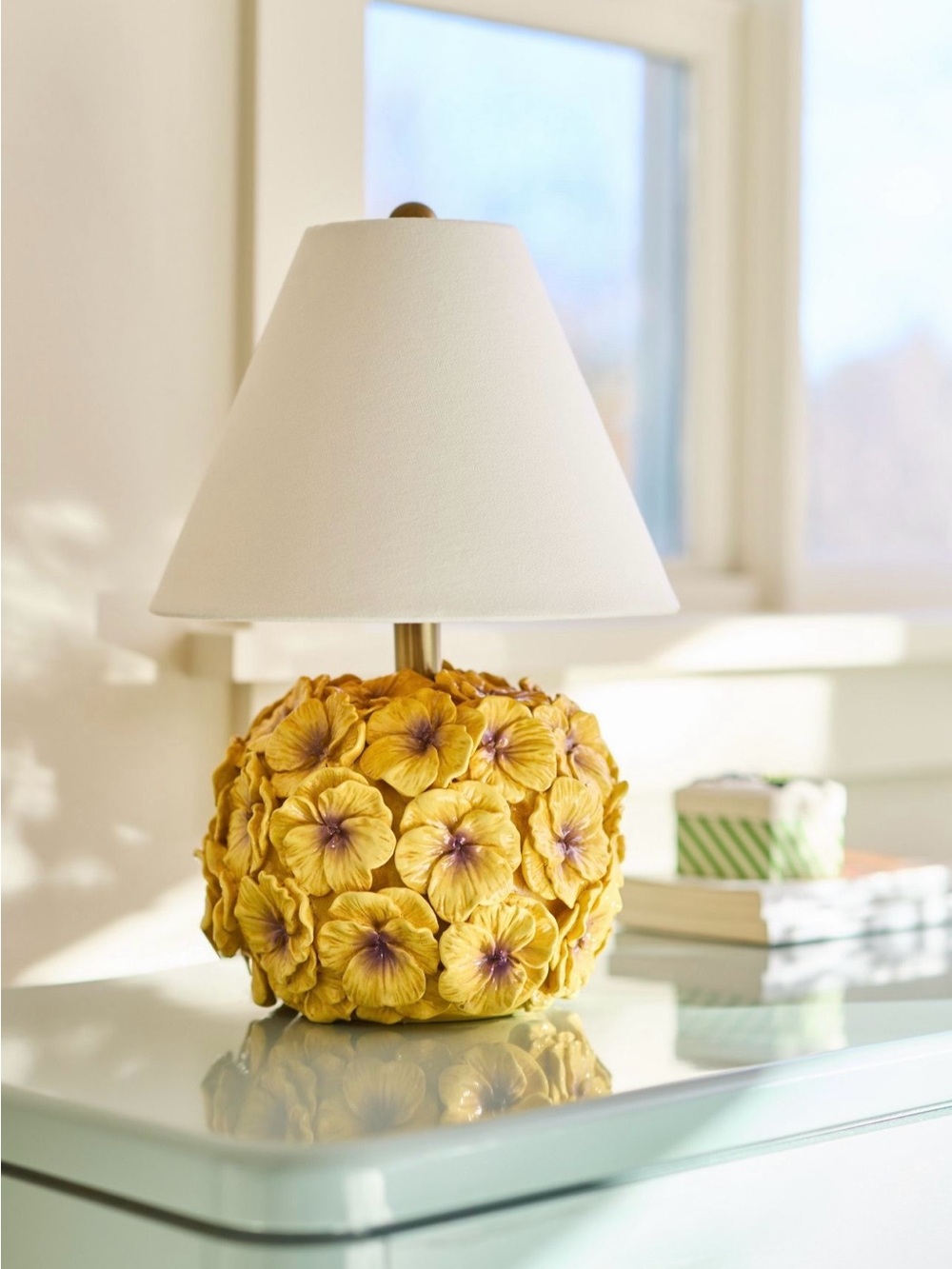 Anthropologie Aster Pansy Table Lamp, Yellow